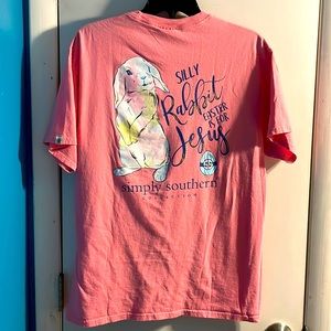 Simply Southern short sleeve tshirt silly rabbit Easter is for Jesus